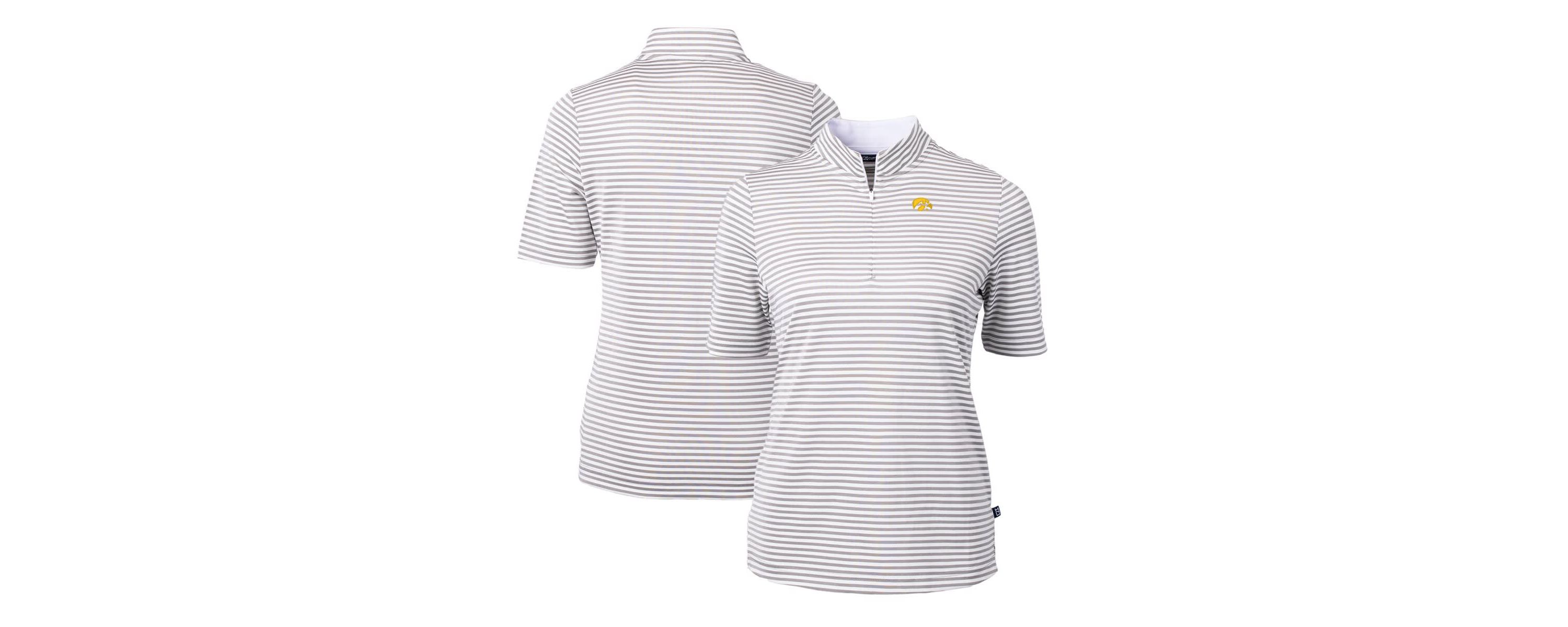 NCAA Iowa Hawkeyes DryTec Virtue Eco Pique Stripe Recycled Polo