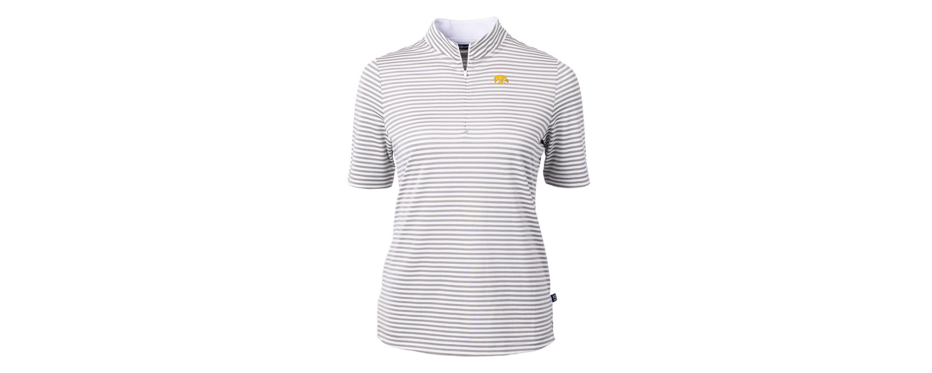 NCAA Iowa Hawkeyes DryTec Virtue Eco Pique Stripe Recycled Polo