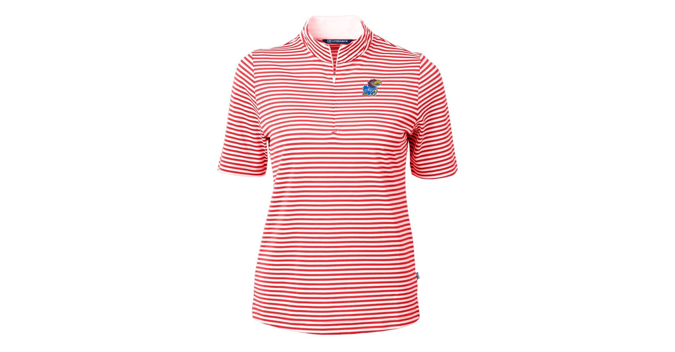 NCAA Kansas Jayhawks DryTec Virtue Eco Pique Stripe Recycled Polo
