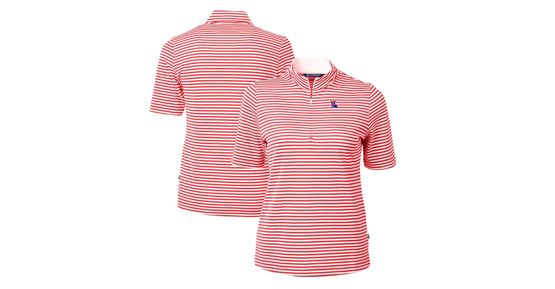 NCAA Louisiana Tech Bulldogs DryTec Virtue Eco Pique Stripe Recycled Polo