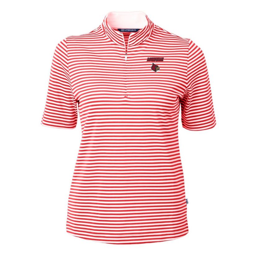 NCAA Louisville Cardinals DryTec Virtue Eco Pique Stripe Recycled Polo