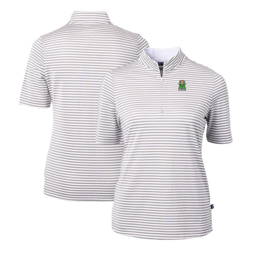 NCAA Marshall Thundering Herd DryTec Virtue Eco Pique Stripe Recycled Polo