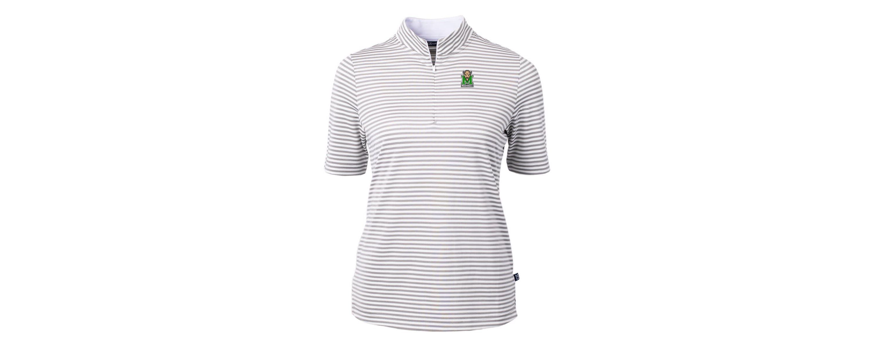 NCAA Marshall Thundering Herd DryTec Virtue Eco Pique Stripe Recycled Polo