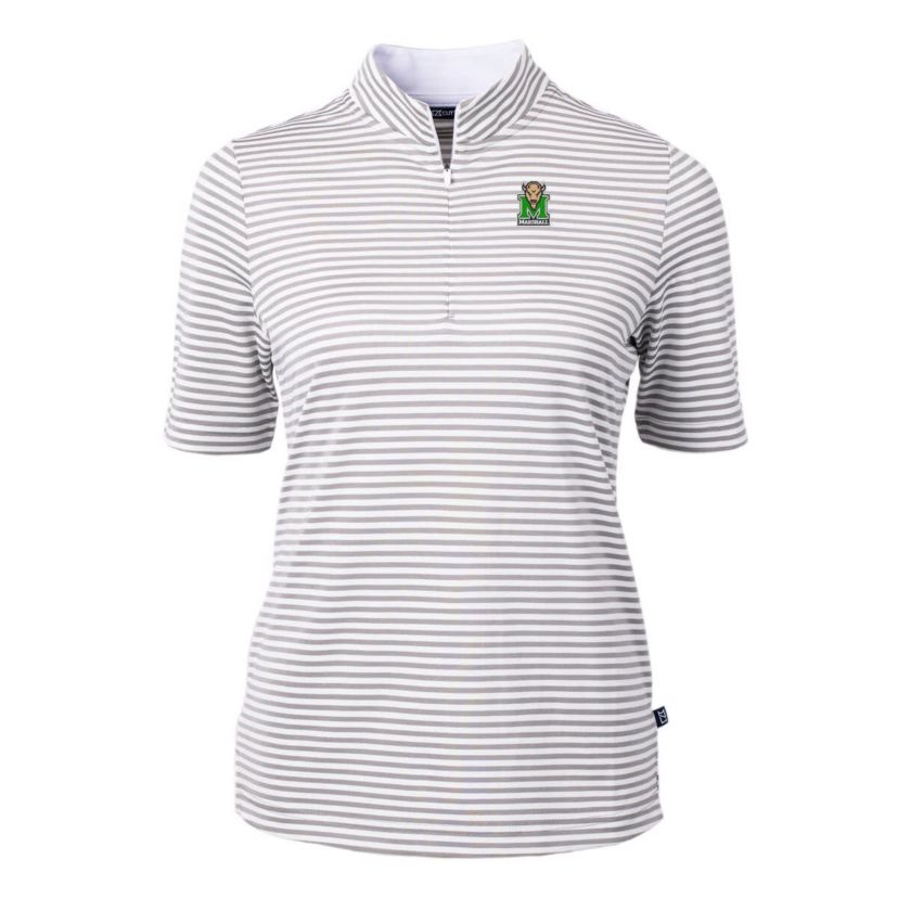 NCAA Marshall Thundering Herd DryTec Virtue Eco Pique Stripe Recycled Polo