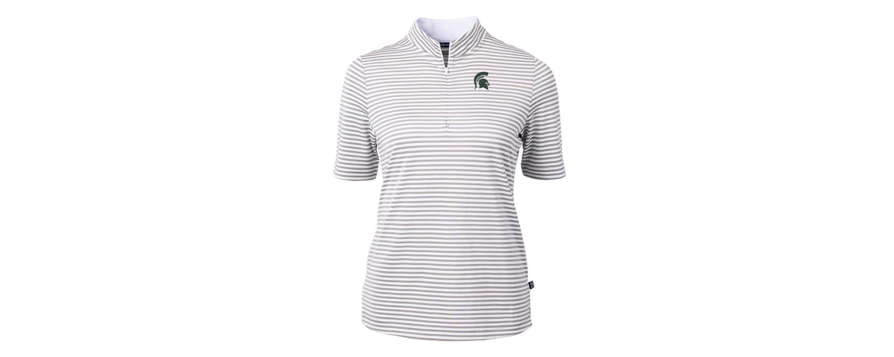 NCAA Michigan State Spartans DryTec Virtue Eco Pique Stripe Recycled Polo