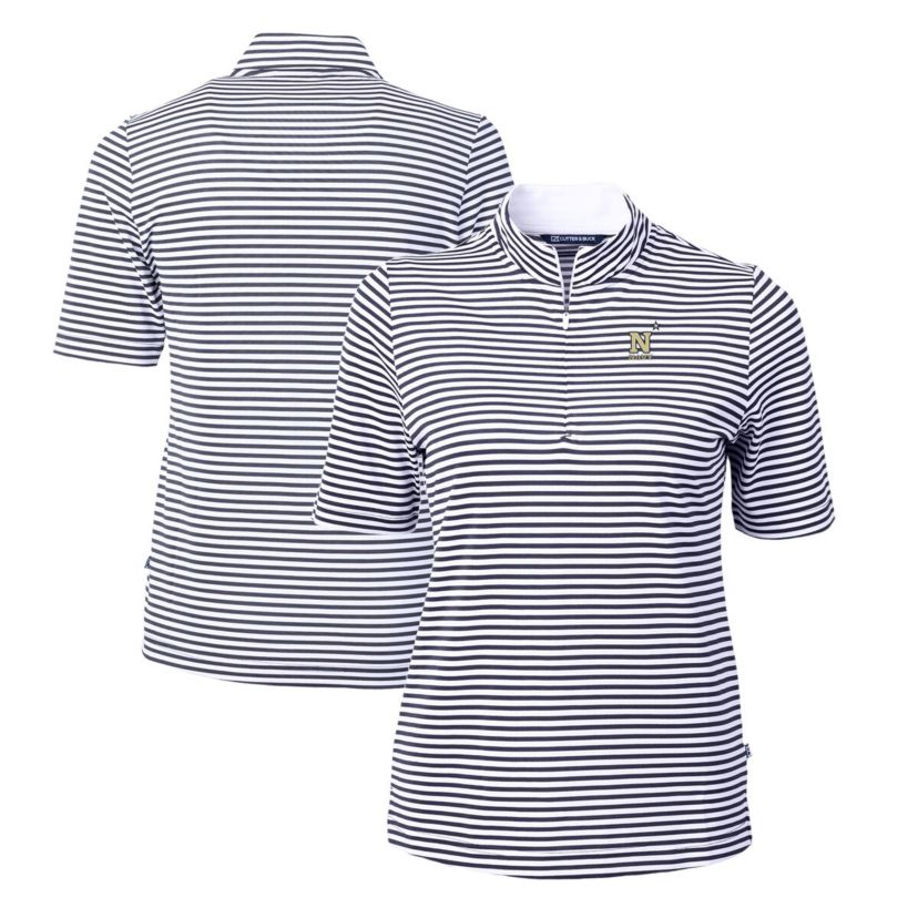 Navy Midshipmen NCAA Midshipmen DryTec Virtue Eco Pique Stripe Recycled Polo