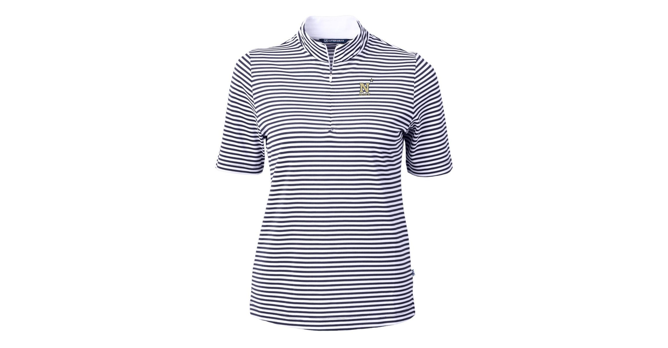 Navy Midshipmen NCAA Midshipmen DryTec Virtue Eco Pique Stripe Recycled Polo