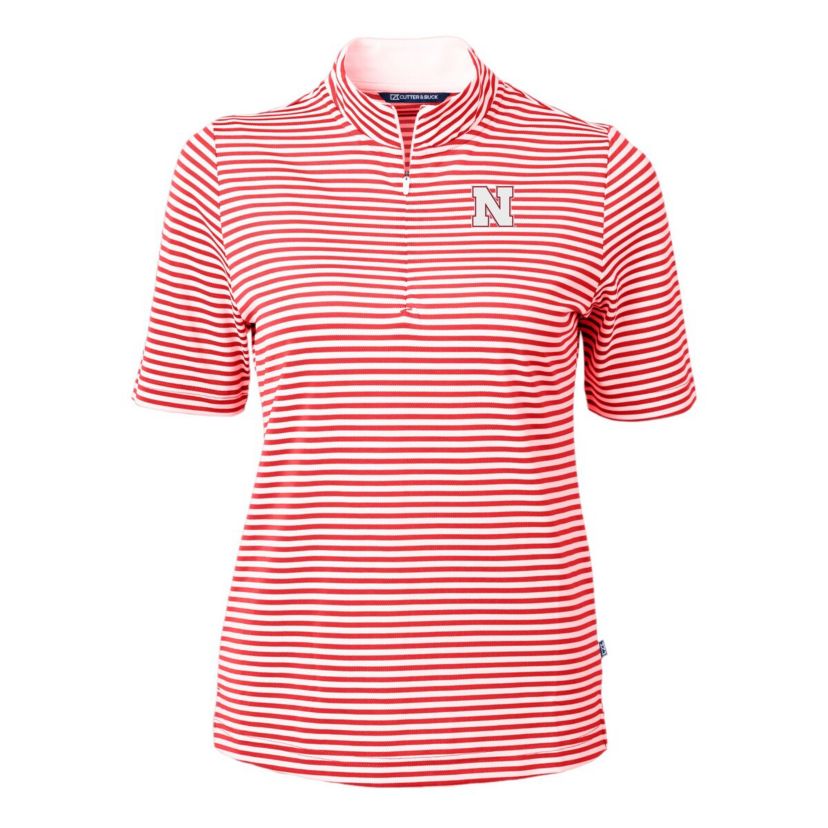 NCAA Nebraska Huskers DryTec Virtue Eco Pique Stripe Recycled Polo