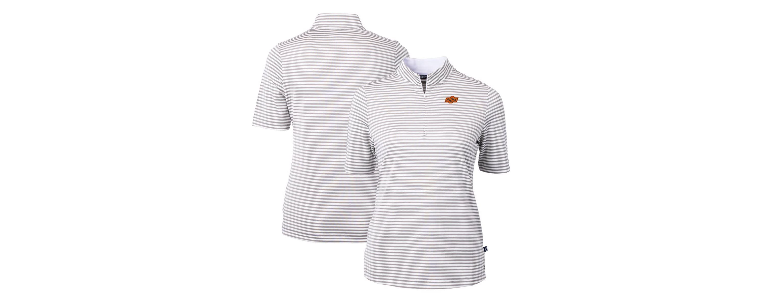 NCAA Oklahoma State Cowboys DryTec Virtue Eco Pique Stripe Recycled Polo