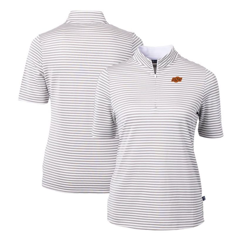 NCAA Oklahoma State Cowboys DryTec Virtue Eco Pique Stripe Recycled Polo