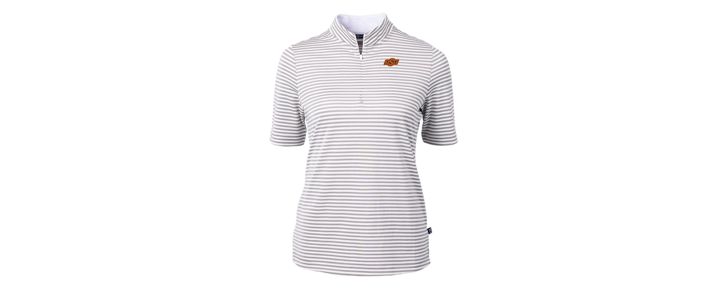 NCAA Oklahoma State Cowboys DryTec Virtue Eco Pique Stripe Recycled Polo