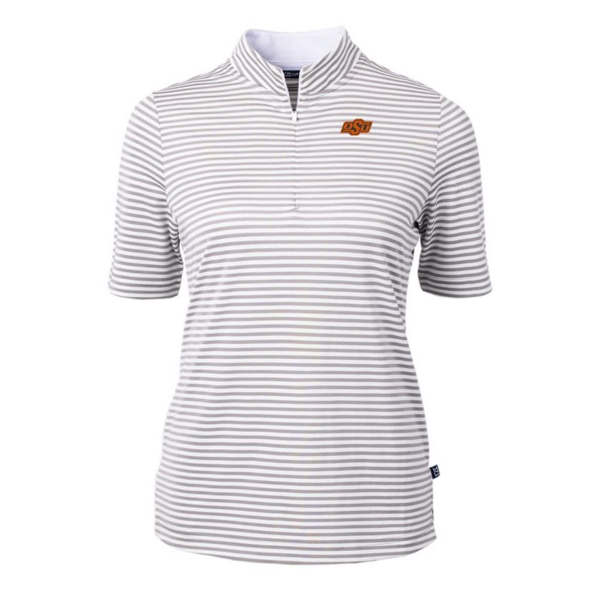 NCAA Oklahoma State Cowboys DryTec Virtue Eco Pique Stripe Recycled Polo