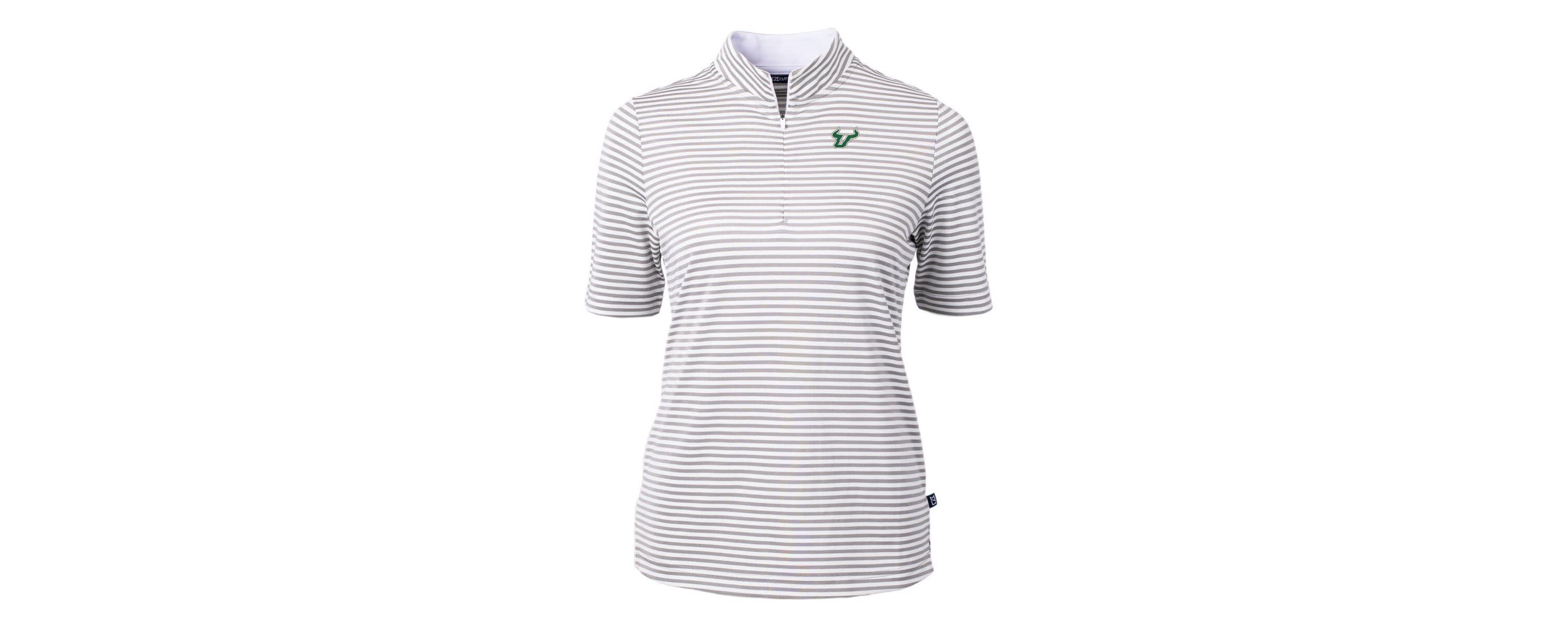 NCAA South Florida Bulls DryTec Virtue Eco Pique Stripe Recycled Polo