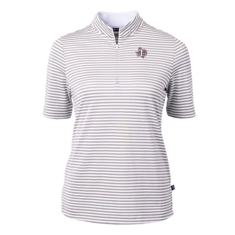 NCAA Texas Southern Tigers DryTec Virtue Eco Pique Stripe Recycled Polo