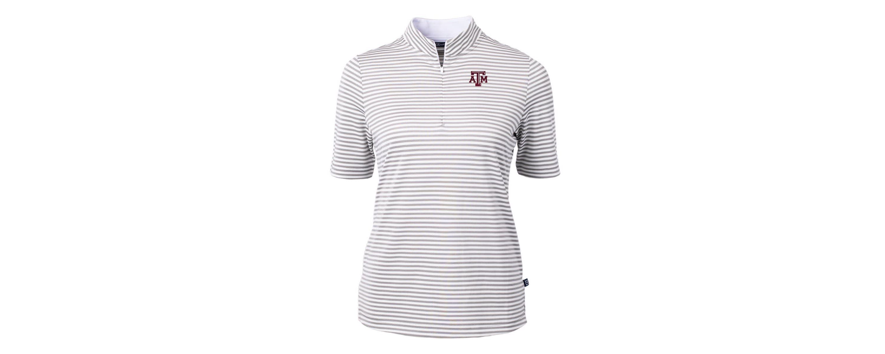NCAA Texas A&M Aggies DryTec Virtue Eco Pique Stripe Recycled Polo