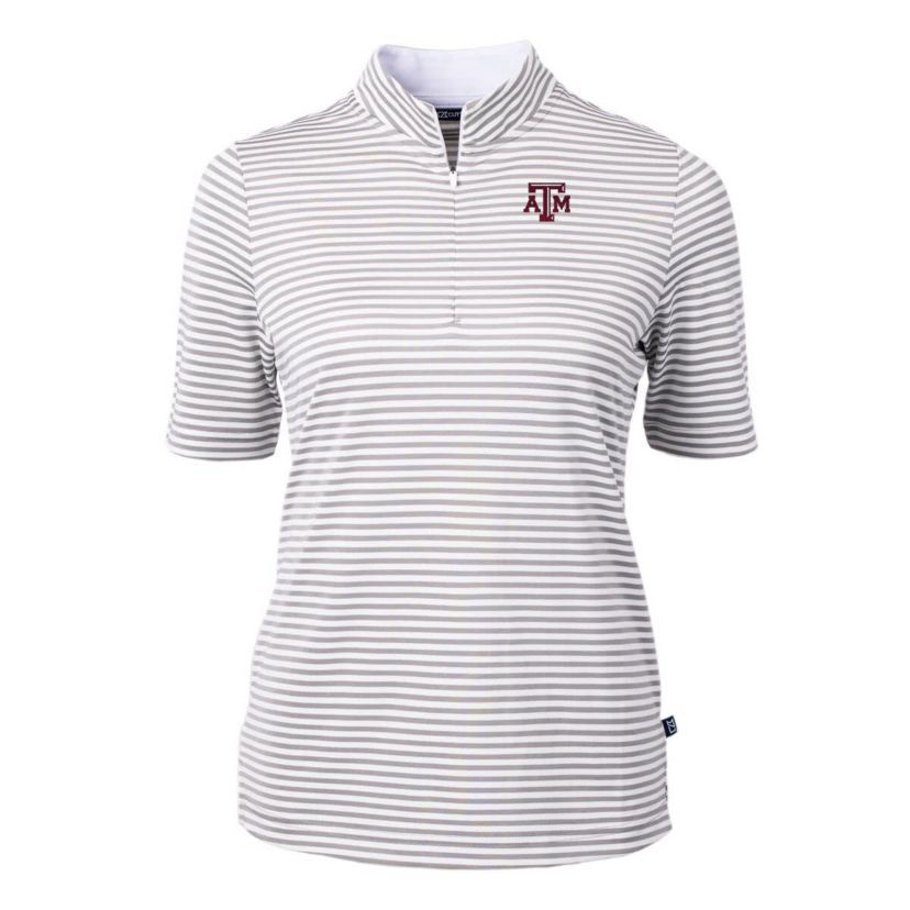 NCAA Texas A&M Aggies DryTec Virtue Eco Pique Stripe Recycled Polo
