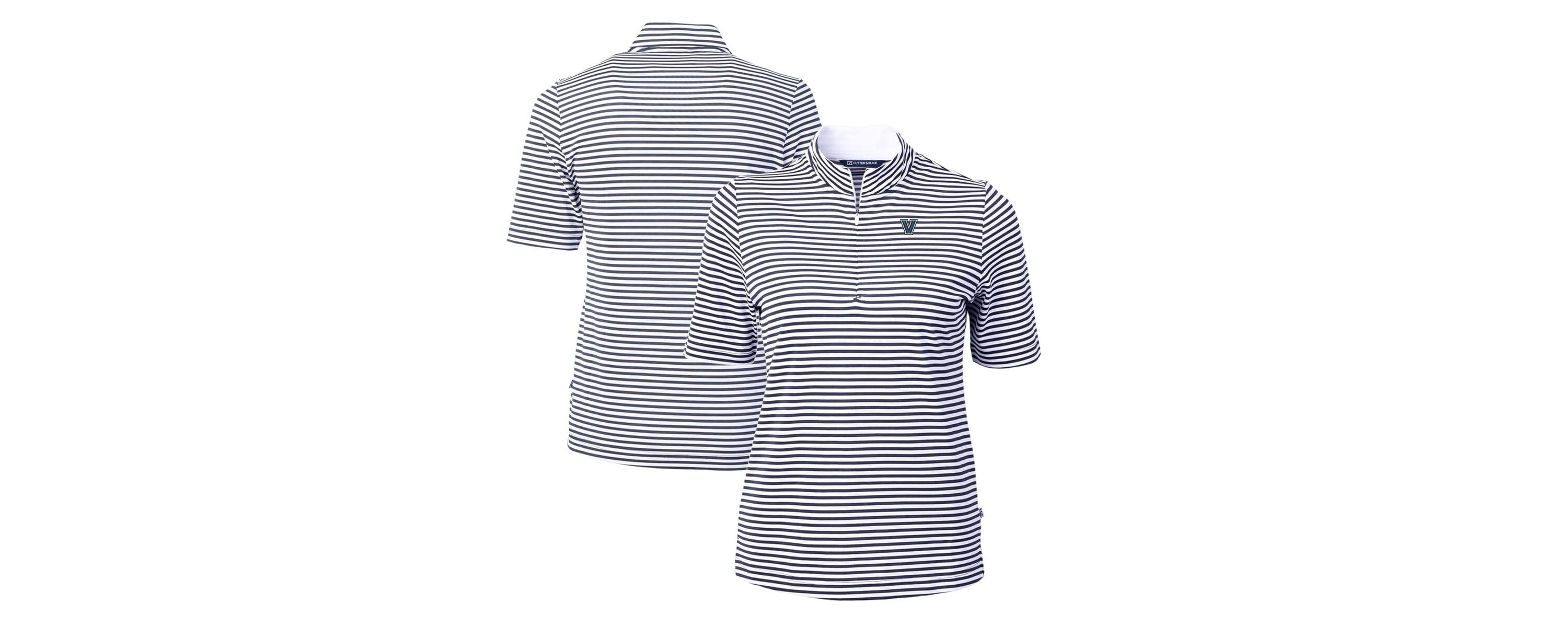 NCAA Villanova Wildcats DryTec Virtue Eco Pique Stripe Recycled Polo