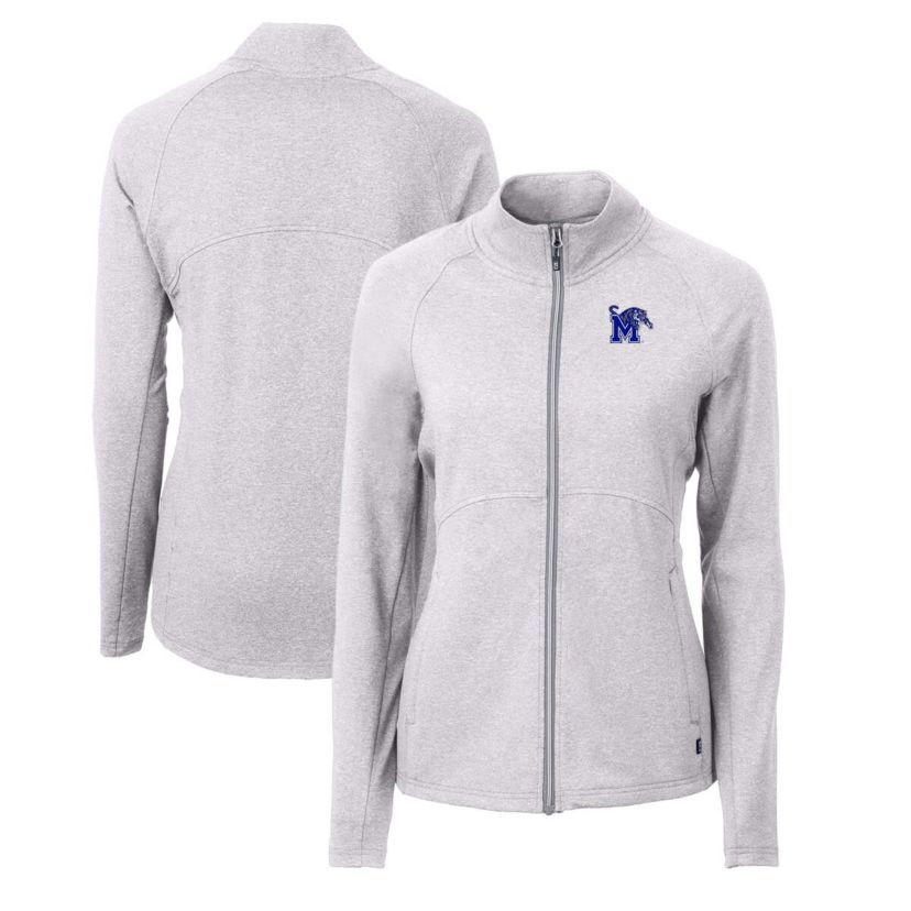 NCAA Heather Memphis Tigers Adapt Eco Knit Heather Recycled Full-Zip Jacket