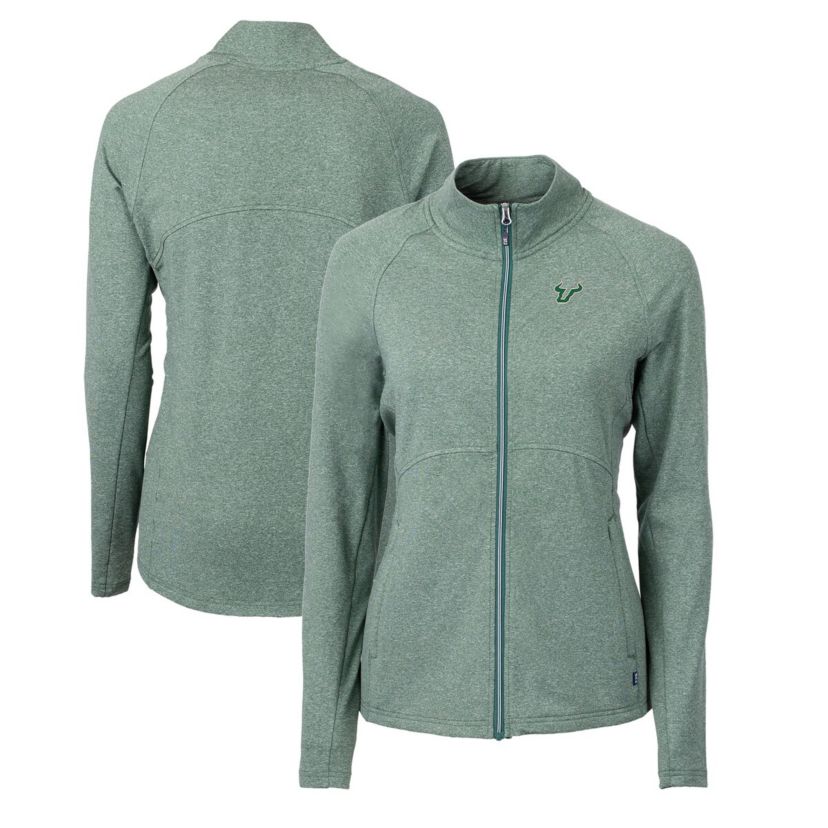 NCAA Heather South Florida Bulls Adapt Eco Knit Heather Recycled Full-Zip Jacket