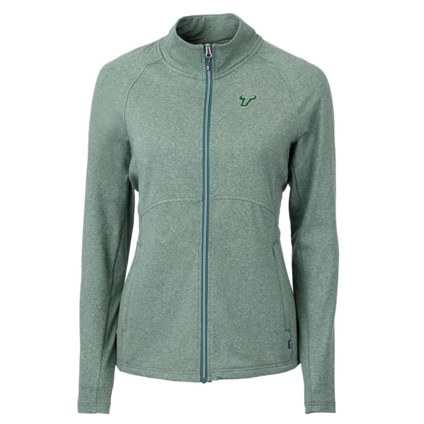 NCAA Heather South Florida Bulls Adapt Eco Knit Heather Recycled Full-Zip Jacket