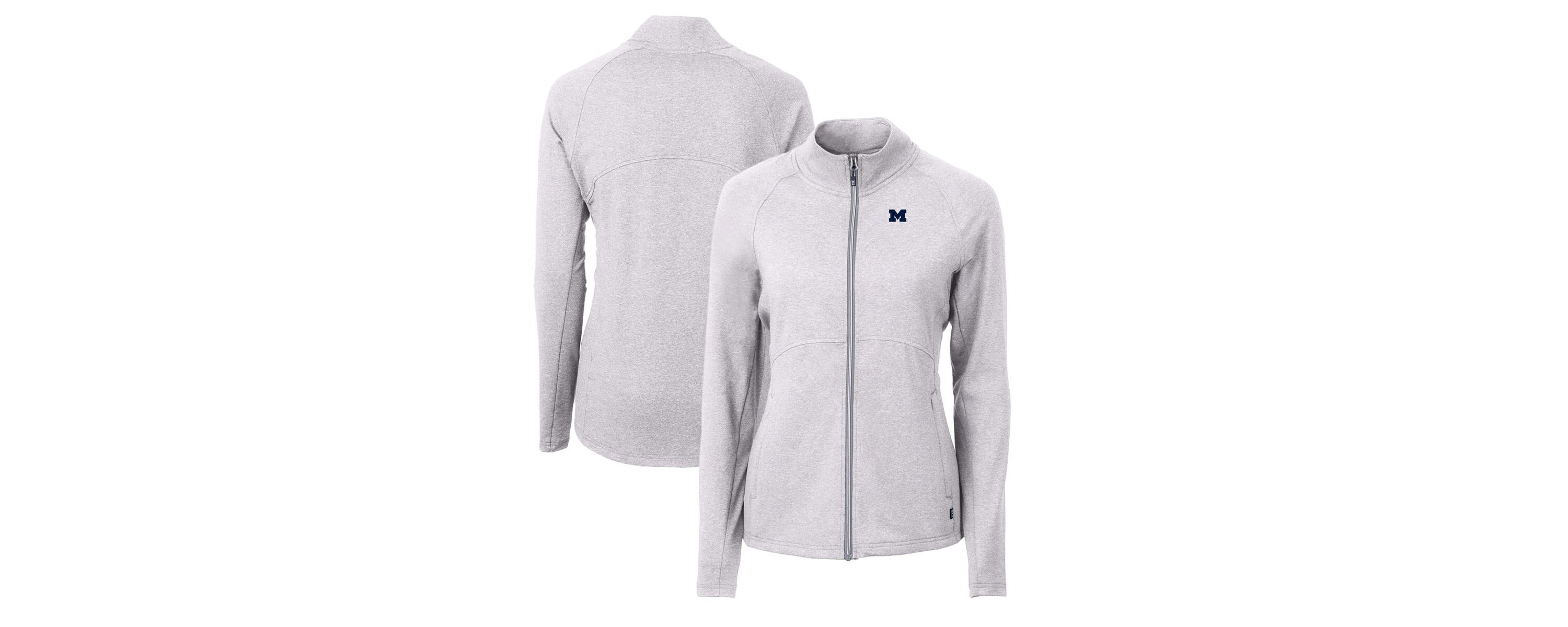 NCAA Heather Michigan Wolverines Adapt Eco Knit Heather Recycled Full-Zip Jacket