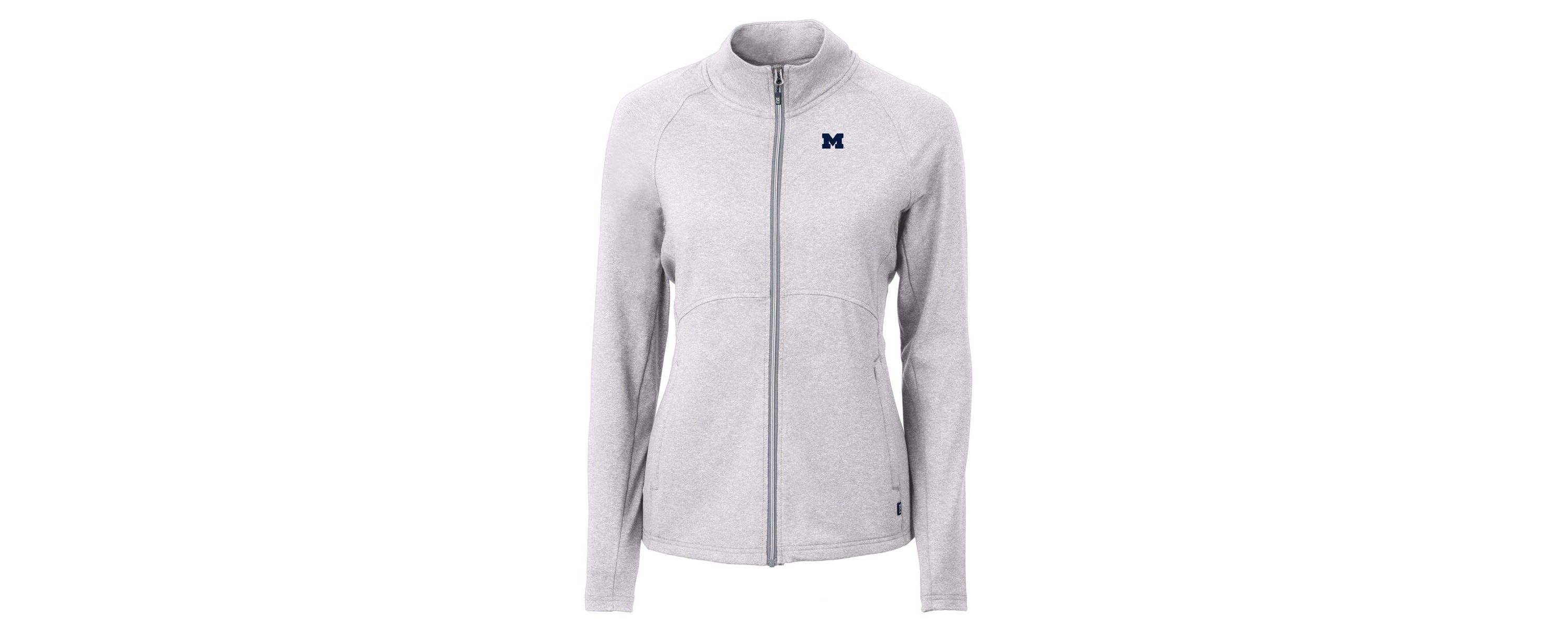 NCAA Heather Michigan Wolverines Adapt Eco Knit Heather Recycled Full-Zip Jacket