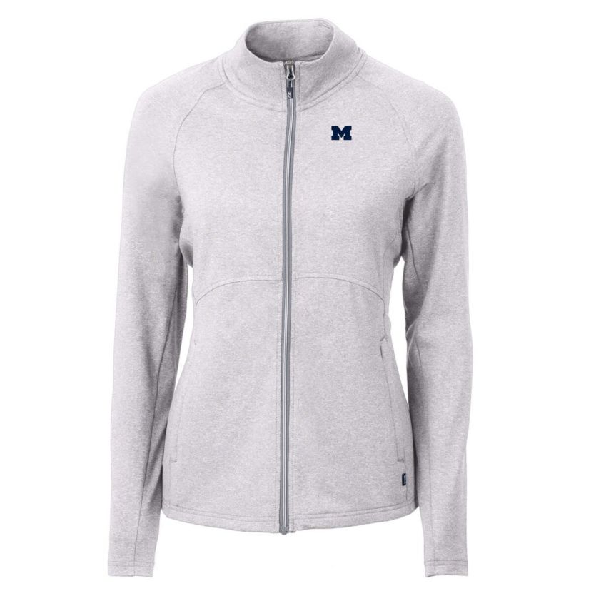 NCAA Heather Michigan Wolverines Adapt Eco Knit Heather Recycled Full-Zip Jacket