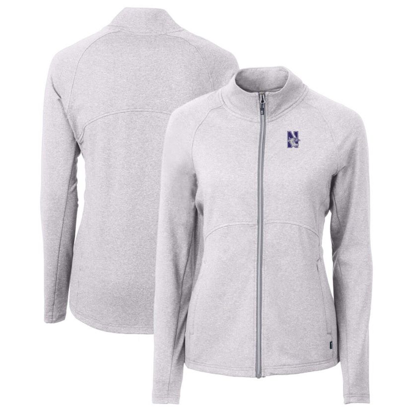 NCAA Heather Northwestern Wildcats Adapt Eco Knit Heather Recycled Full-Zip Jacket
