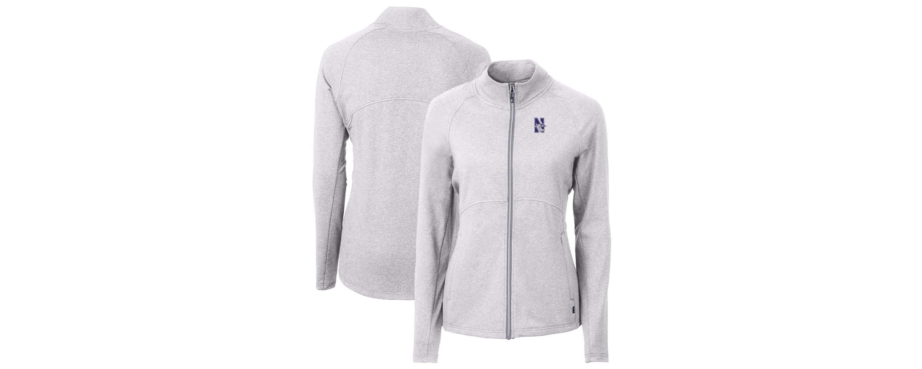 NCAA Heather Northwestern Wildcats Adapt Eco Knit Heather Recycled Full-Zip Jacket