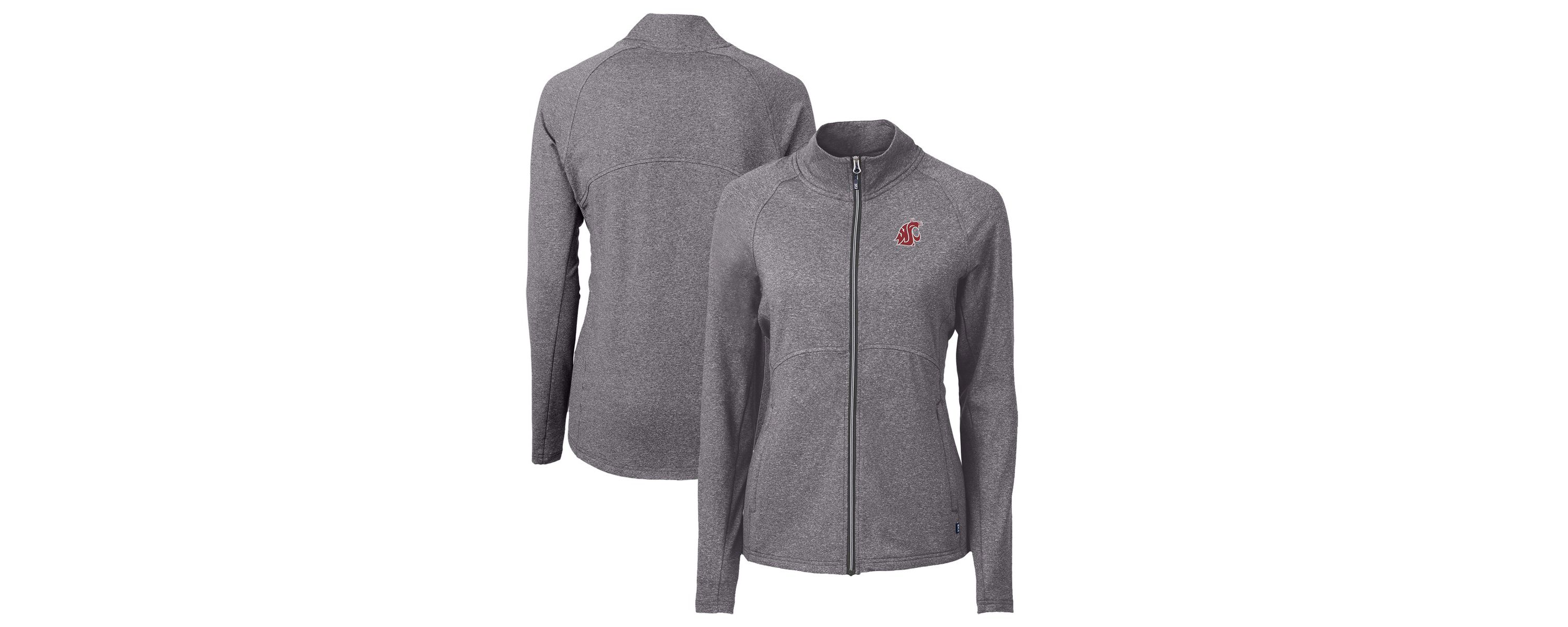 NCAA Heather Washington State Cougars Adapt Eco Knit Heather Recycled Full-Zip Jacket