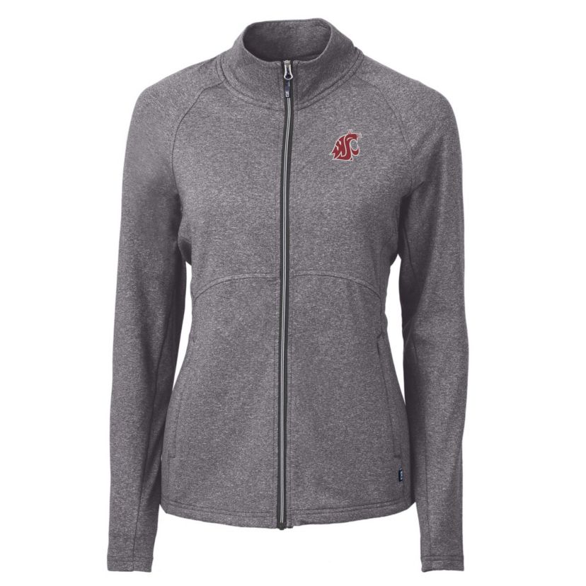 NCAA Heather Washington State Cougars Adapt Eco Knit Heather Recycled Full-Zip Jacket