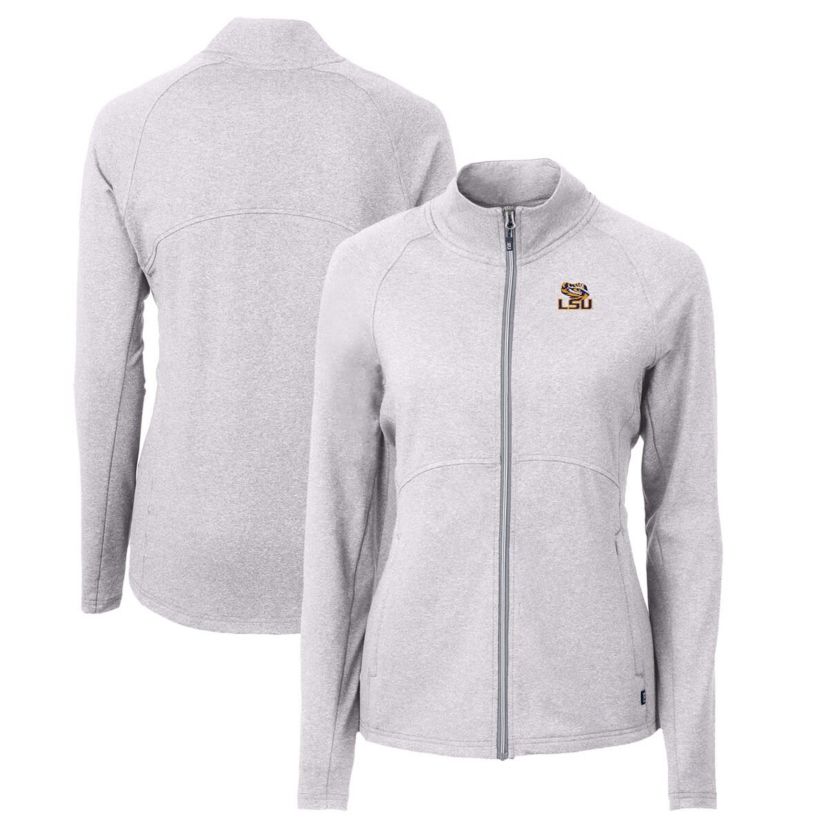 NCAA Heather LSU Tigers Adapt Eco Knit Heather Recycled Full-Zip Jacket