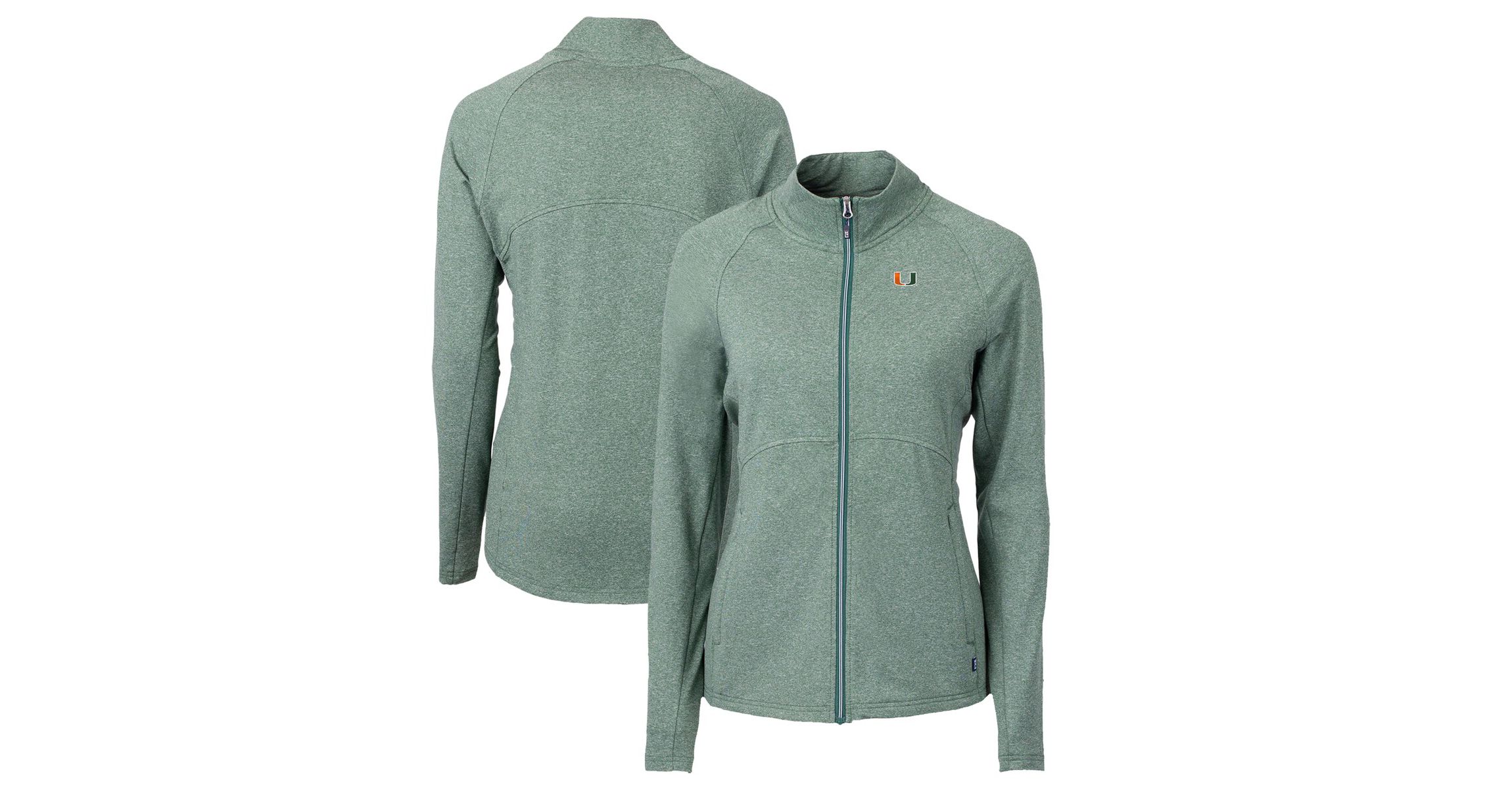 Miami (FL) Hurricanes NCAA Heather Miami Hurricanes Adapt Eco Knit Heather Recycled Full-Zip Jacket