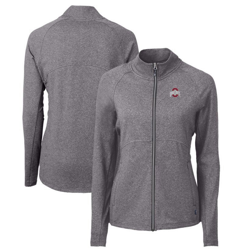 NCAA Heather Ohio State Buckeyes Adapt Eco Knit Heather Recycled Full-Zip Jacket