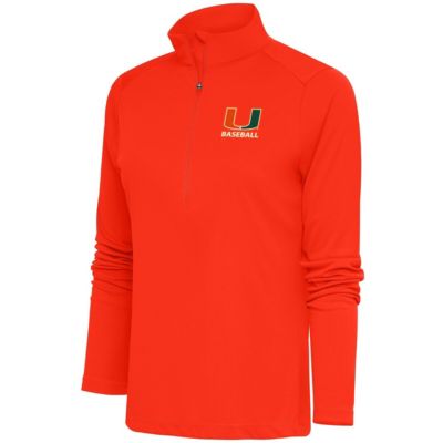 Antigua Women's Miami (FL) Hurricanes NCAA Miami Hurricanes Baseball Tribute Half-Zip Pullover Top -  1804916200218248