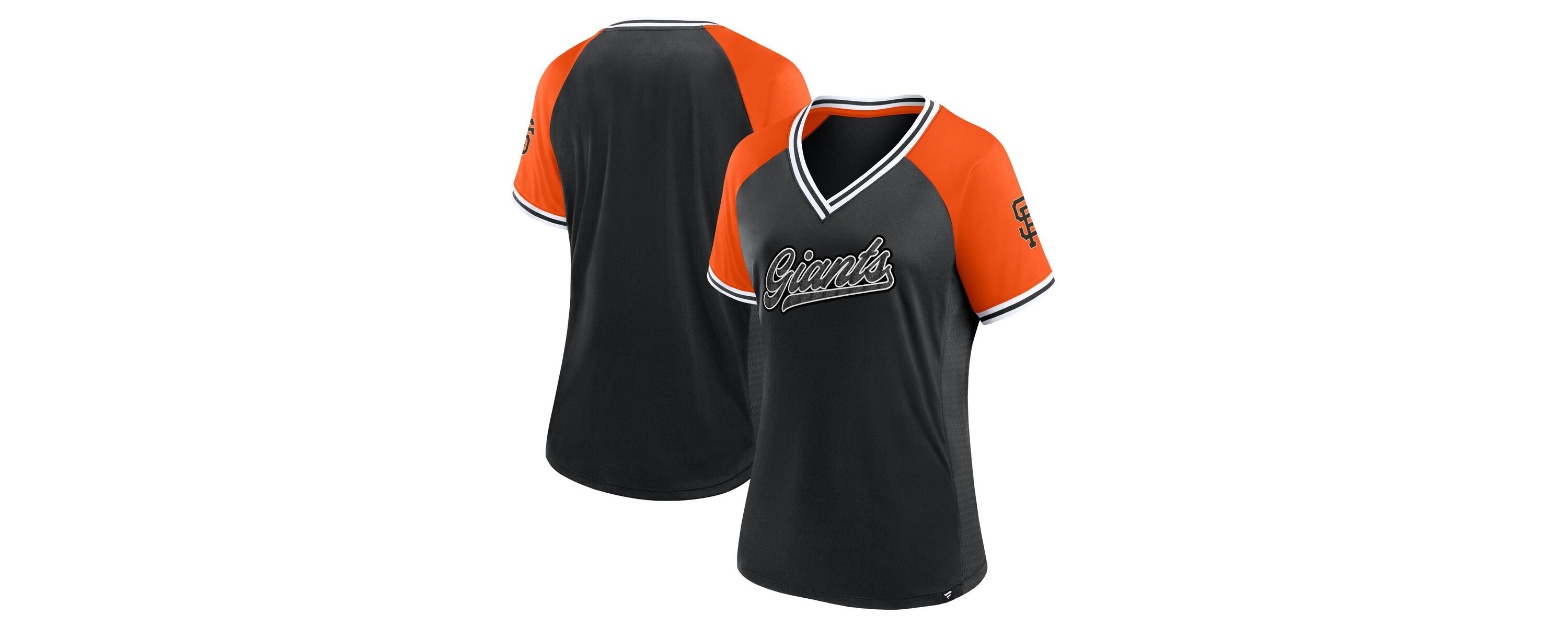 MLB Fanatics San Francisco Giants Glitz & Glam League Diva Raglan V-Neck T-Shirt