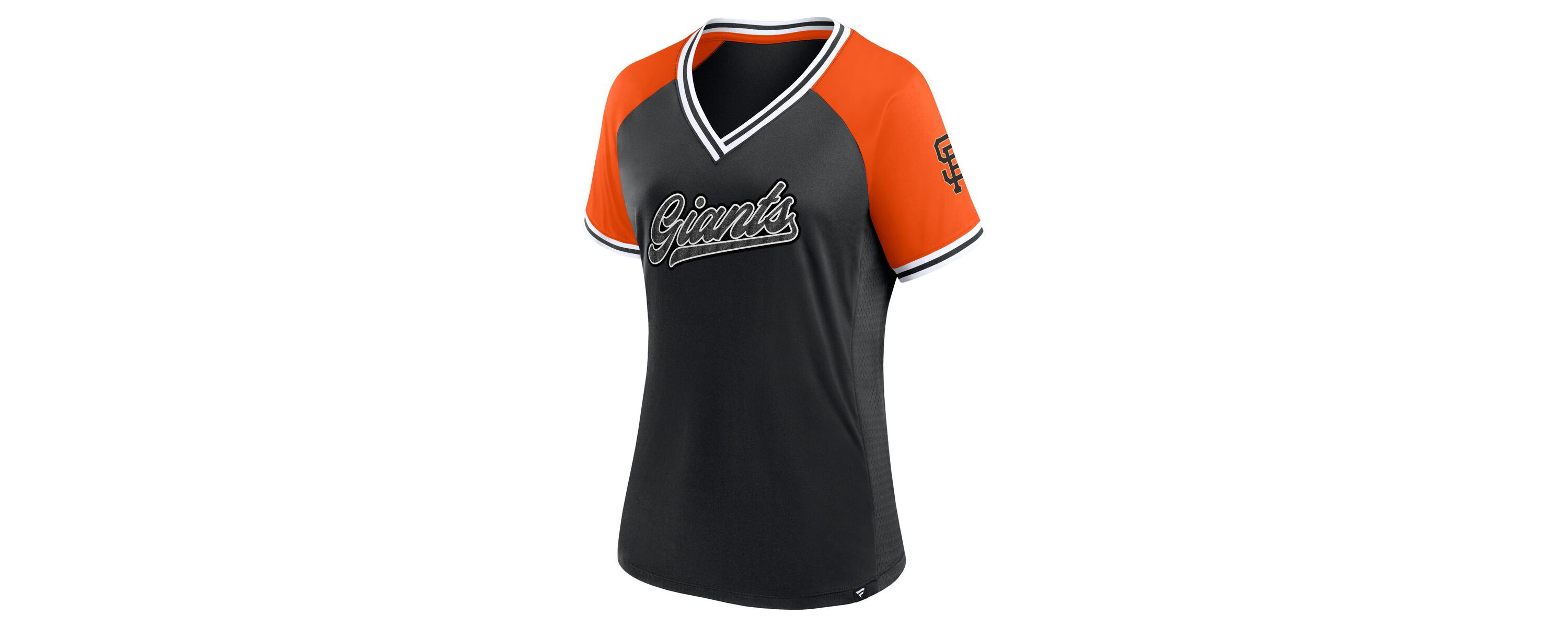 MLB Fanatics San Francisco Giants Glitz & Glam League Diva Raglan V-Neck T-Shirt