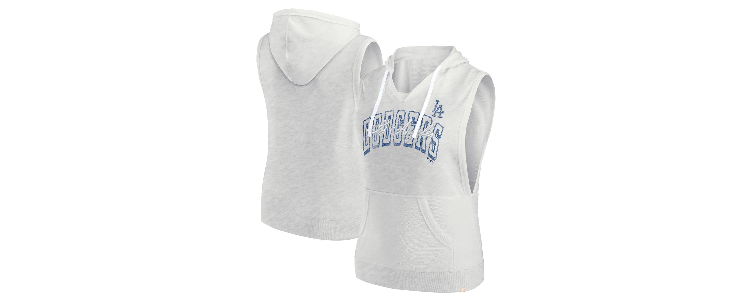 MLB Fanatics Los Angeles Dodgers Lounge Script Sleeveless Pullover Hoodie