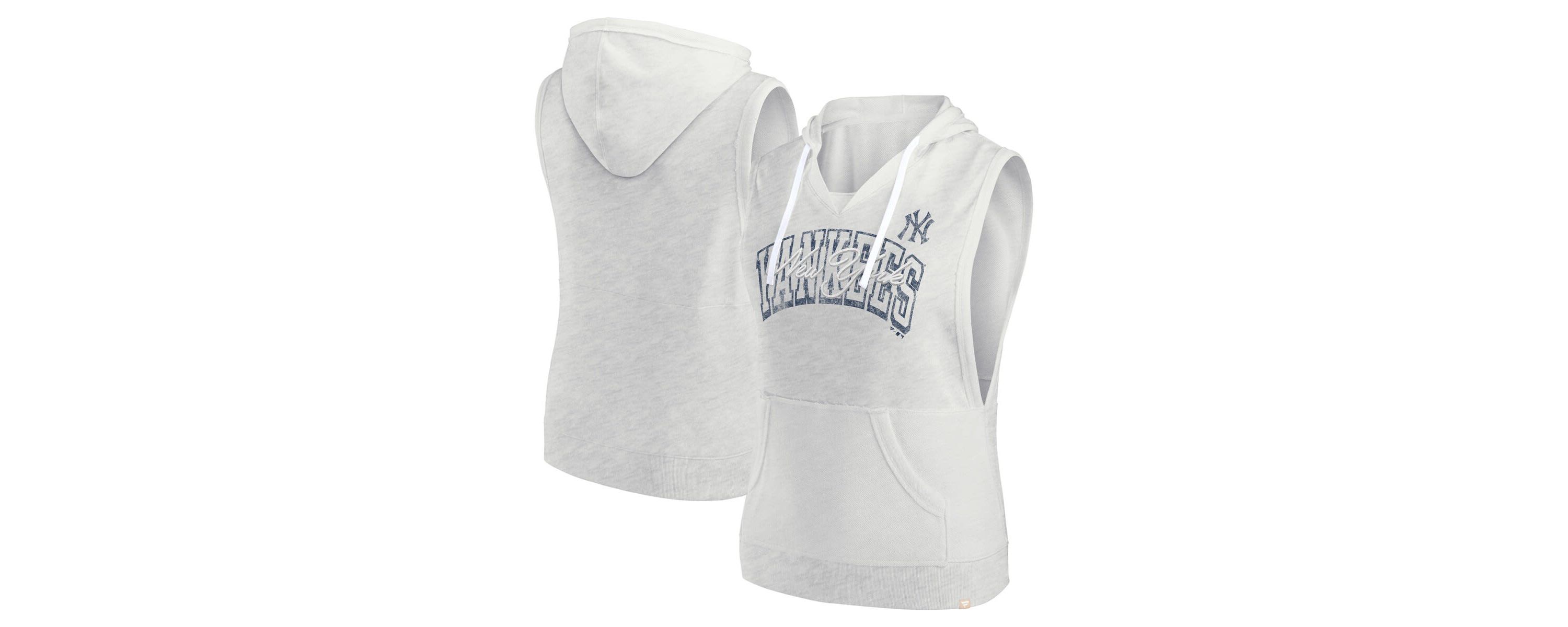 MLB Fanatics New York Yankees Lounge Script Sleeveless Pullover Hoodie
