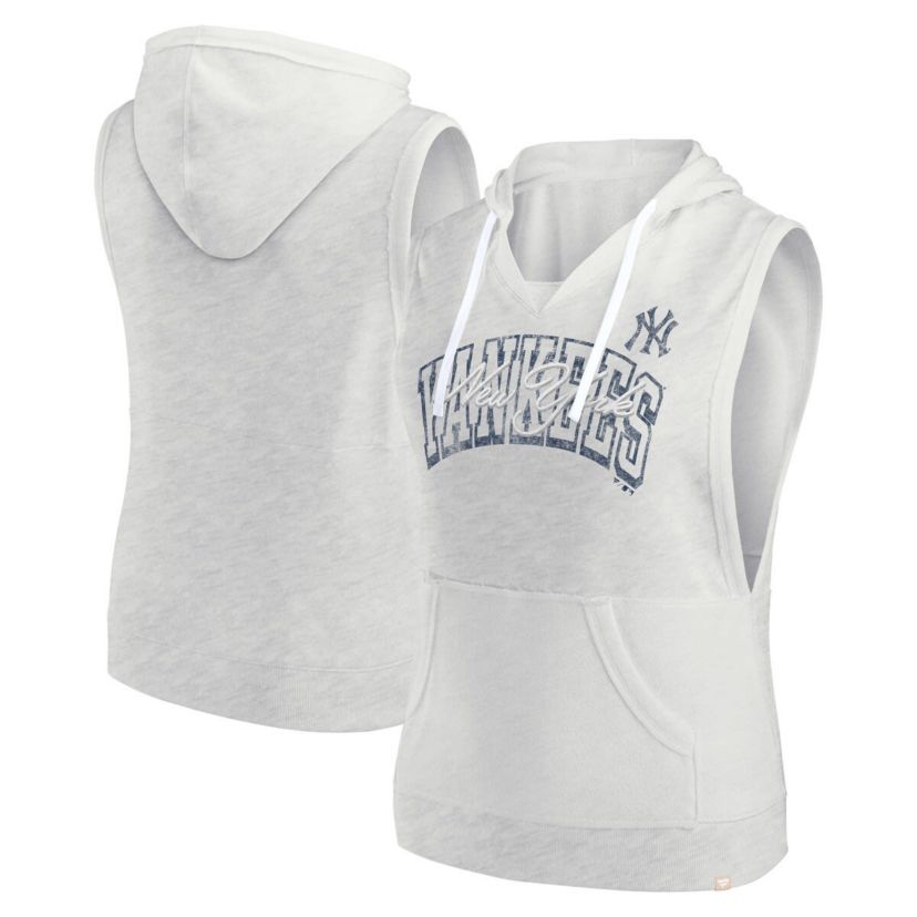 MLB Fanatics New York Yankees Lounge Script Sleeveless Pullover Hoodie