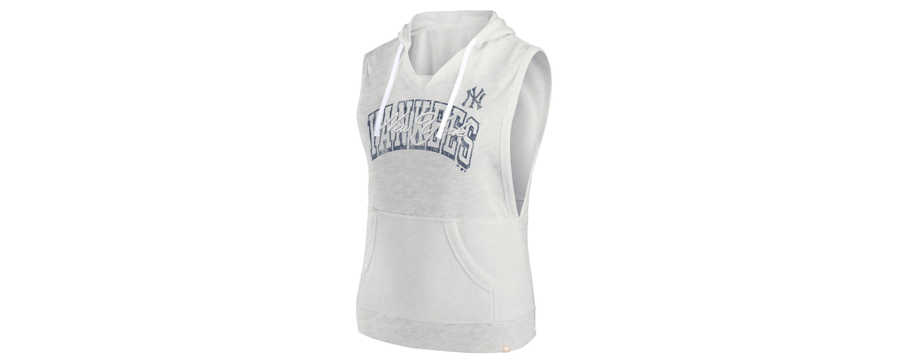 MLB Fanatics New York Yankees Lounge Script Sleeveless Pullover Hoodie