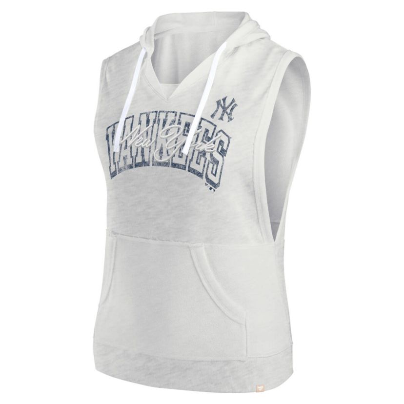 MLB Fanatics New York Yankees Lounge Script Sleeveless Pullover Hoodie