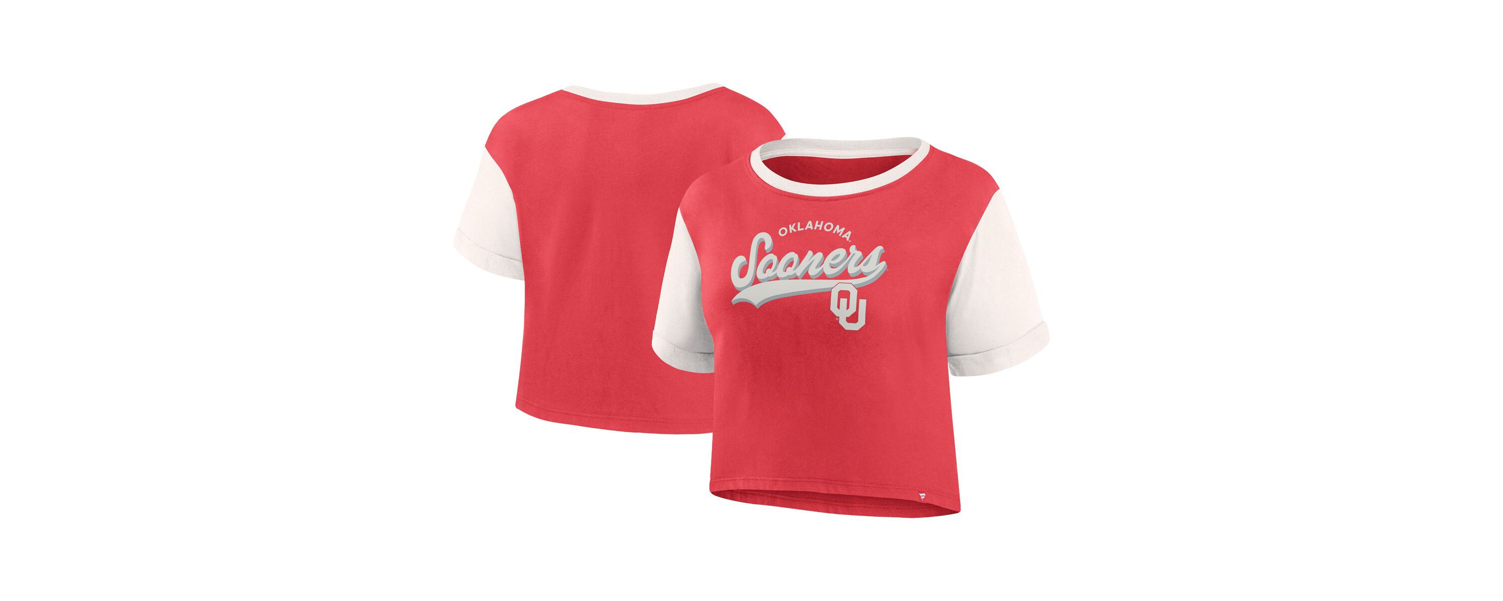 NCAA Fanatics Oklahoma Sooners Color-Block Script Tail T-Shirt