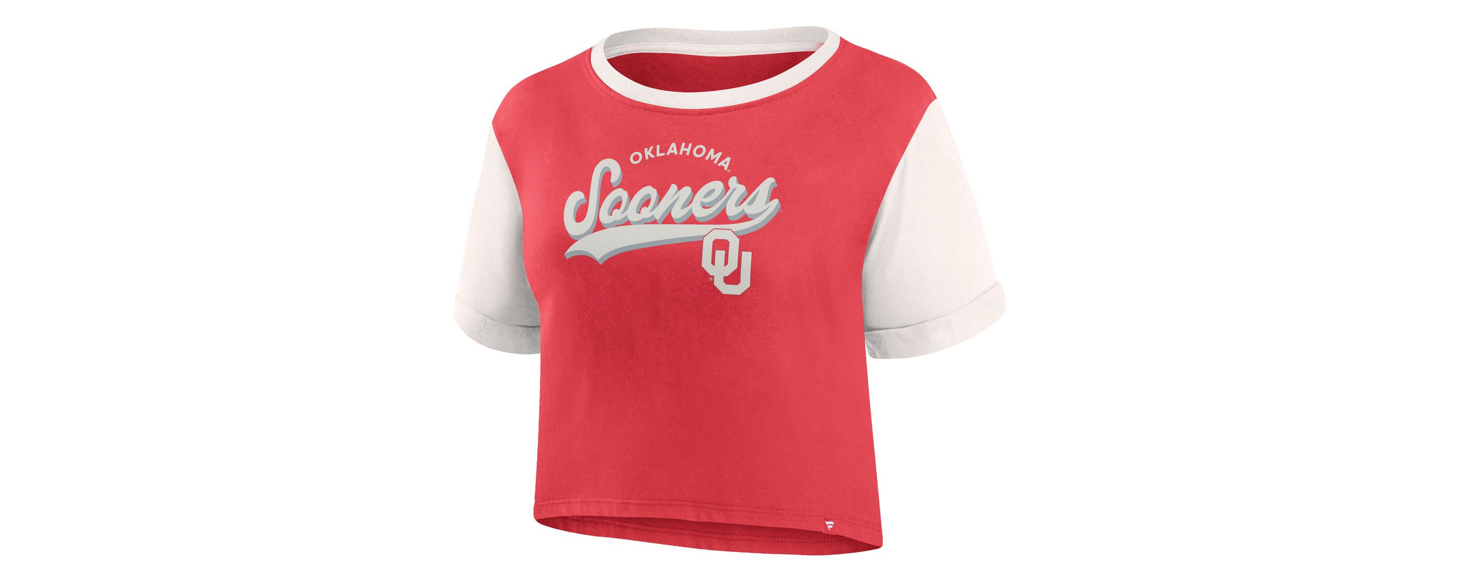 NCAA Fanatics Oklahoma Sooners Color-Block Script Tail T-Shirt