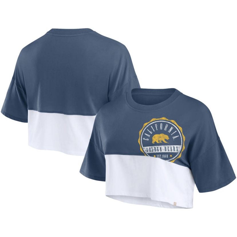 California Golden Bears NCAA Fanatics Cal Bears Oversized Badge Colorblock Cropped T-Shirt