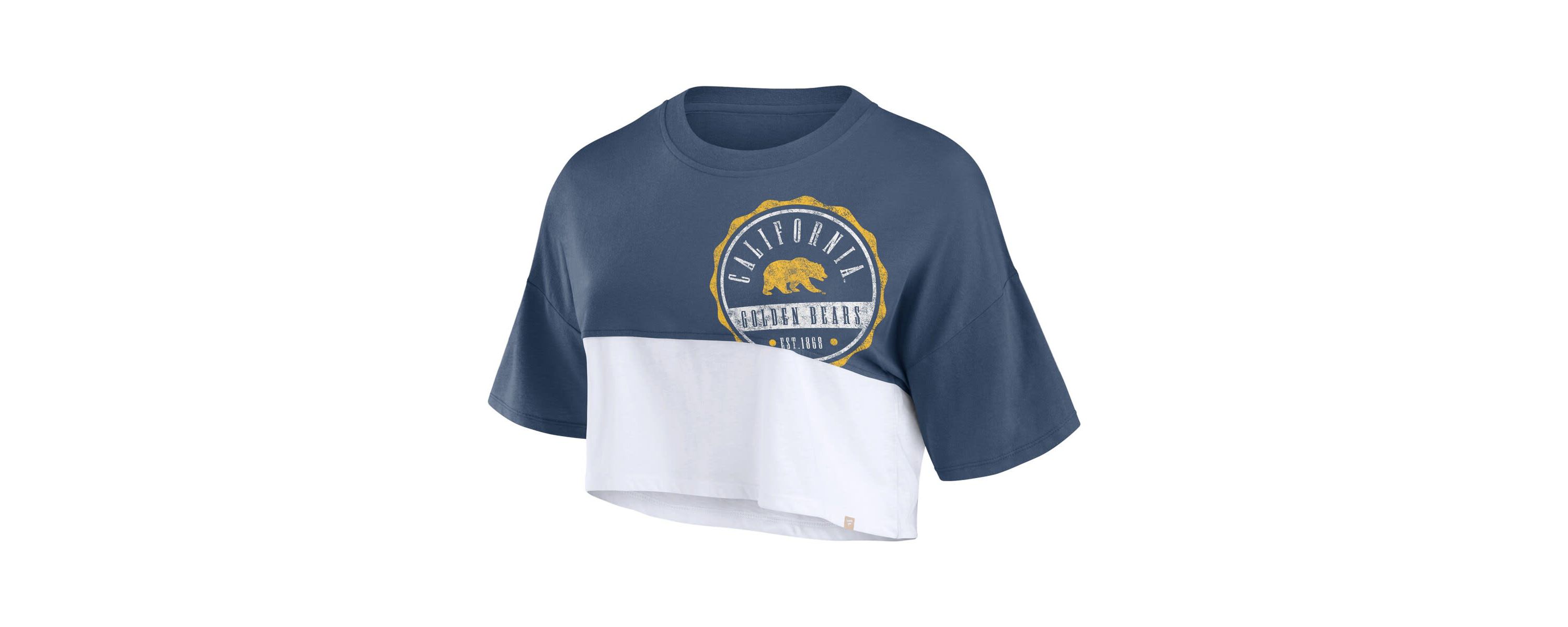 California Golden Bears NCAA Fanatics Cal Bears Oversized Badge Colorblock Cropped T-Shirt