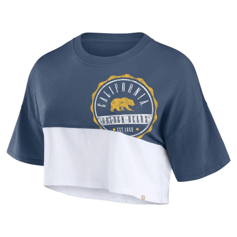 California Golden Bears NCAA Fanatics Cal Bears Oversized Badge Colorblock Cropped T-Shirt