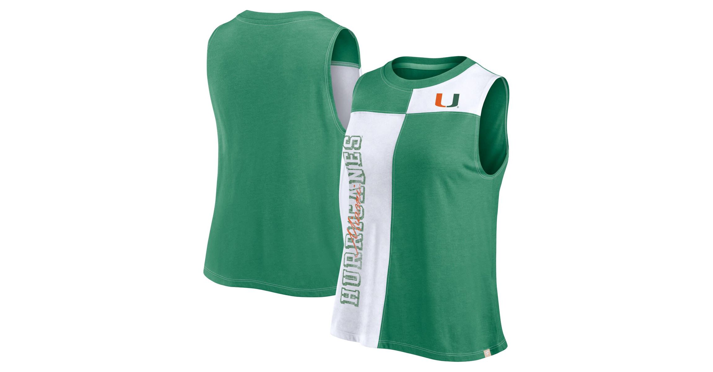Miami (FL) Hurricanes NCAA Fanatics Miami Hurricanes Colorblock High Neck Tank Top
