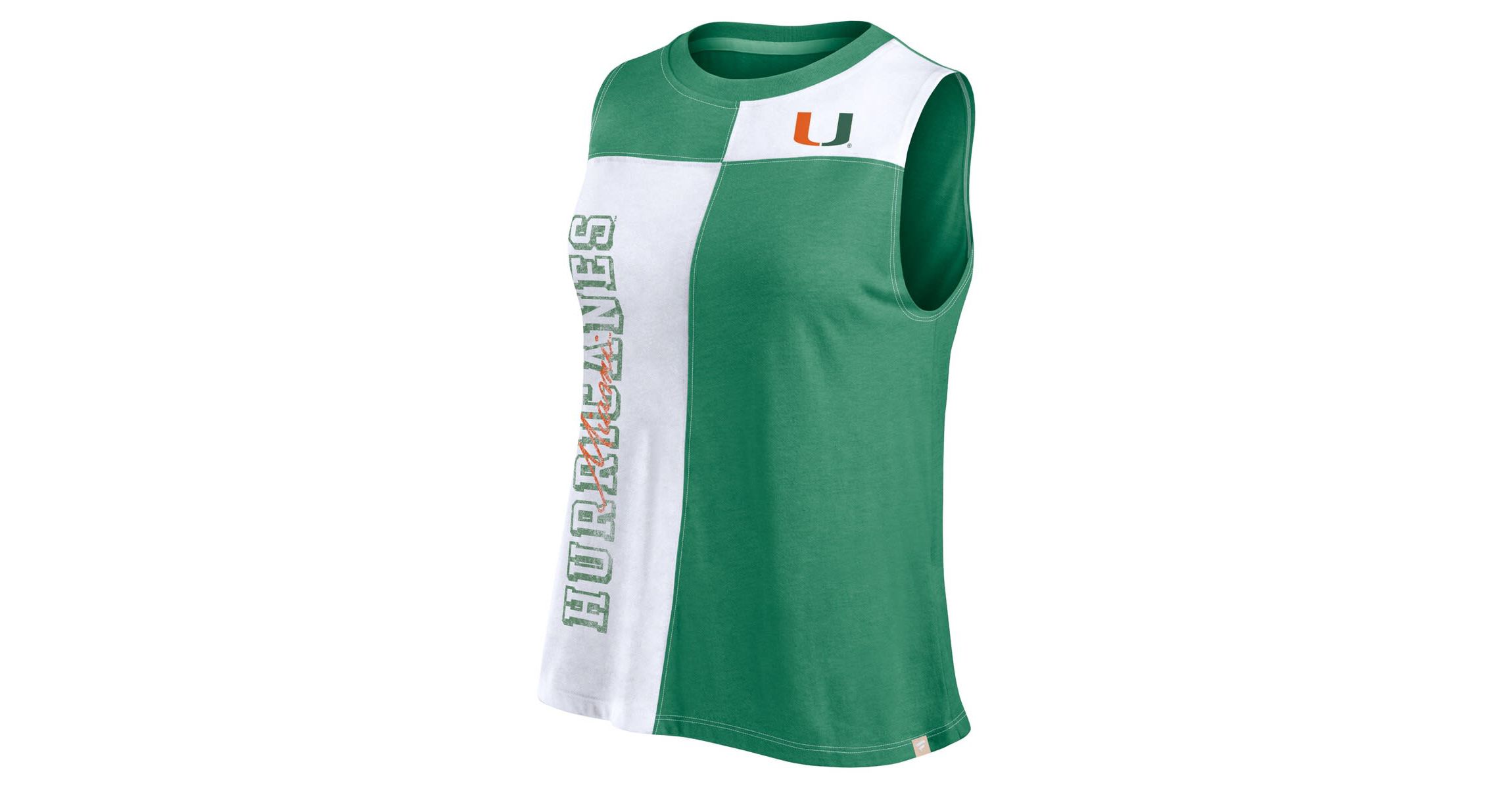 Miami (FL) Hurricanes NCAA Fanatics Miami Hurricanes Colorblock High Neck Tank Top