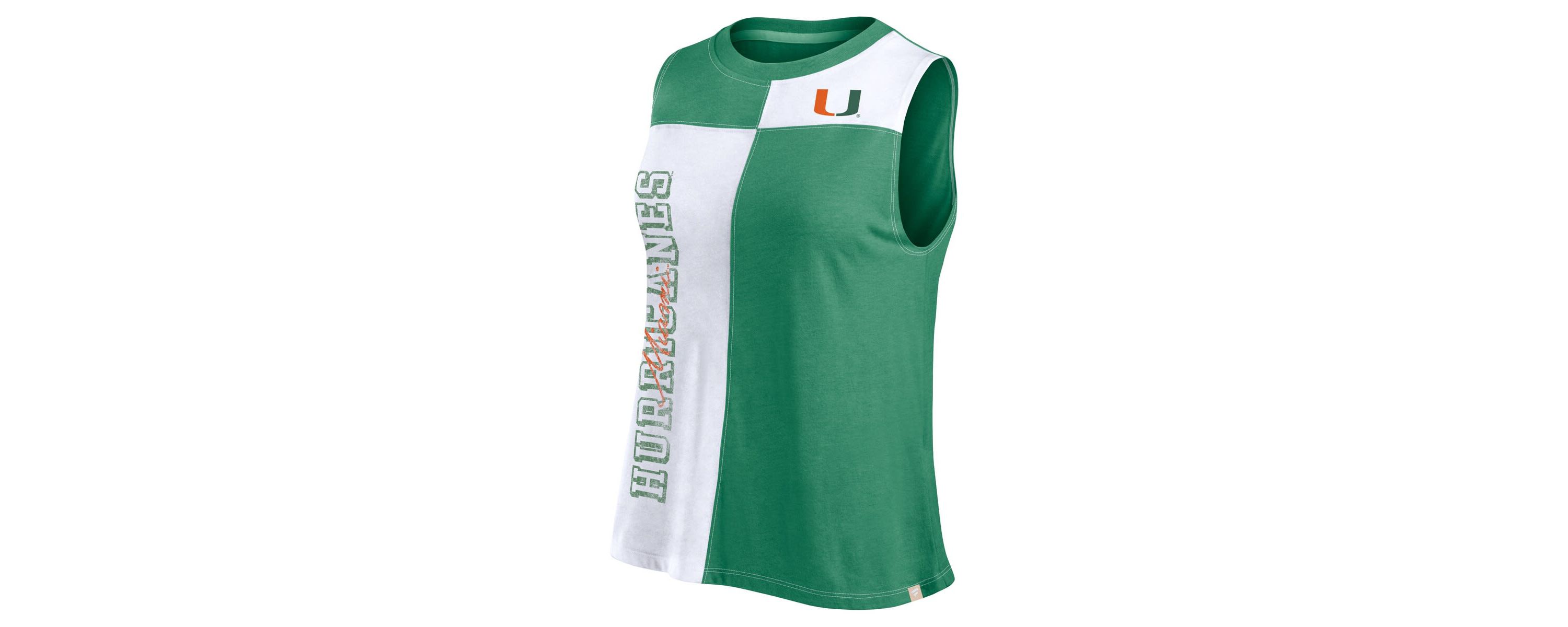 Miami (FL) Hurricanes NCAA Fanatics Miami Hurricanes Colorblock High Neck Tank Top